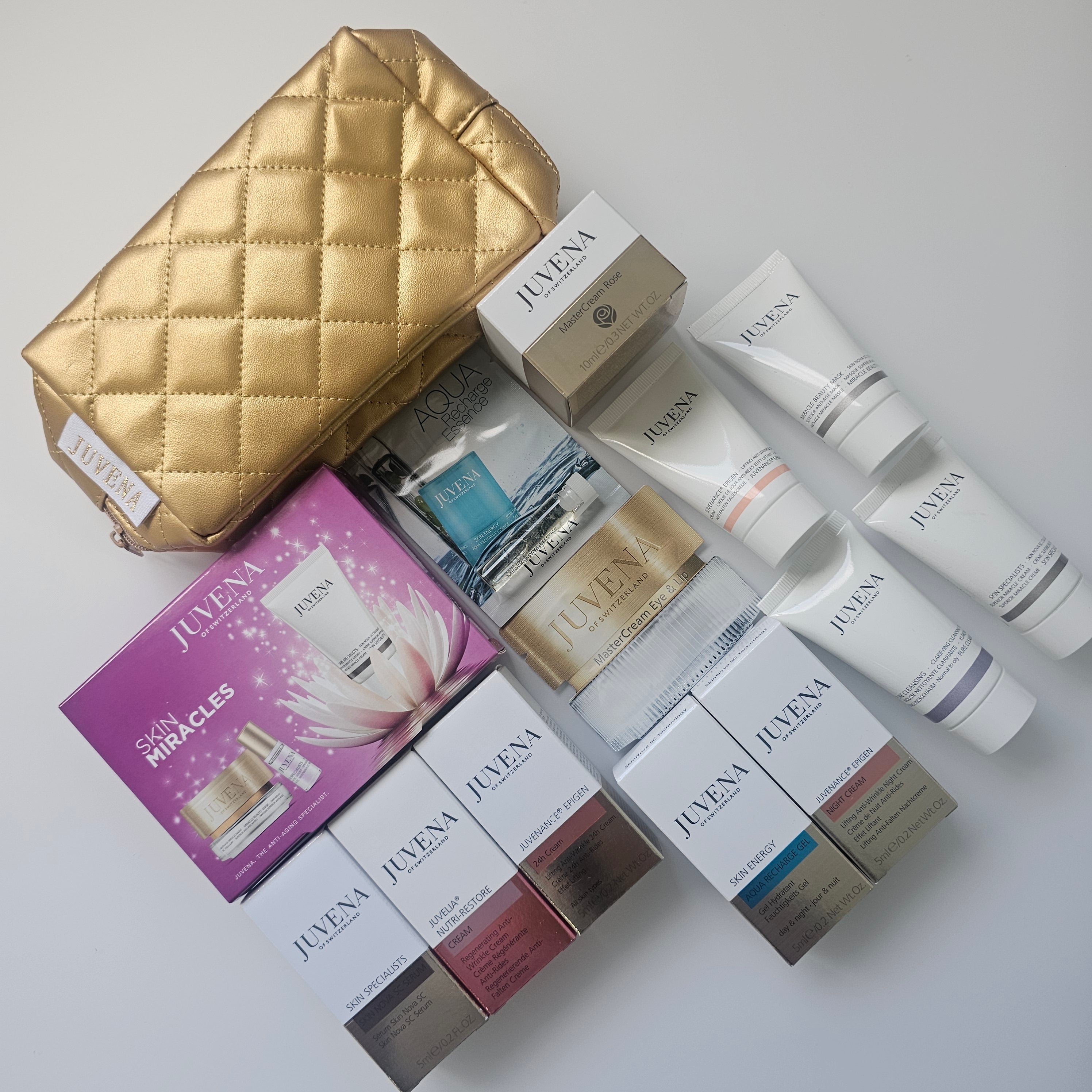 15-in-1 Juvena of Switzerland Complete Anti-Aging & Hydration Skincare Bundle – Luxury Set with Bag