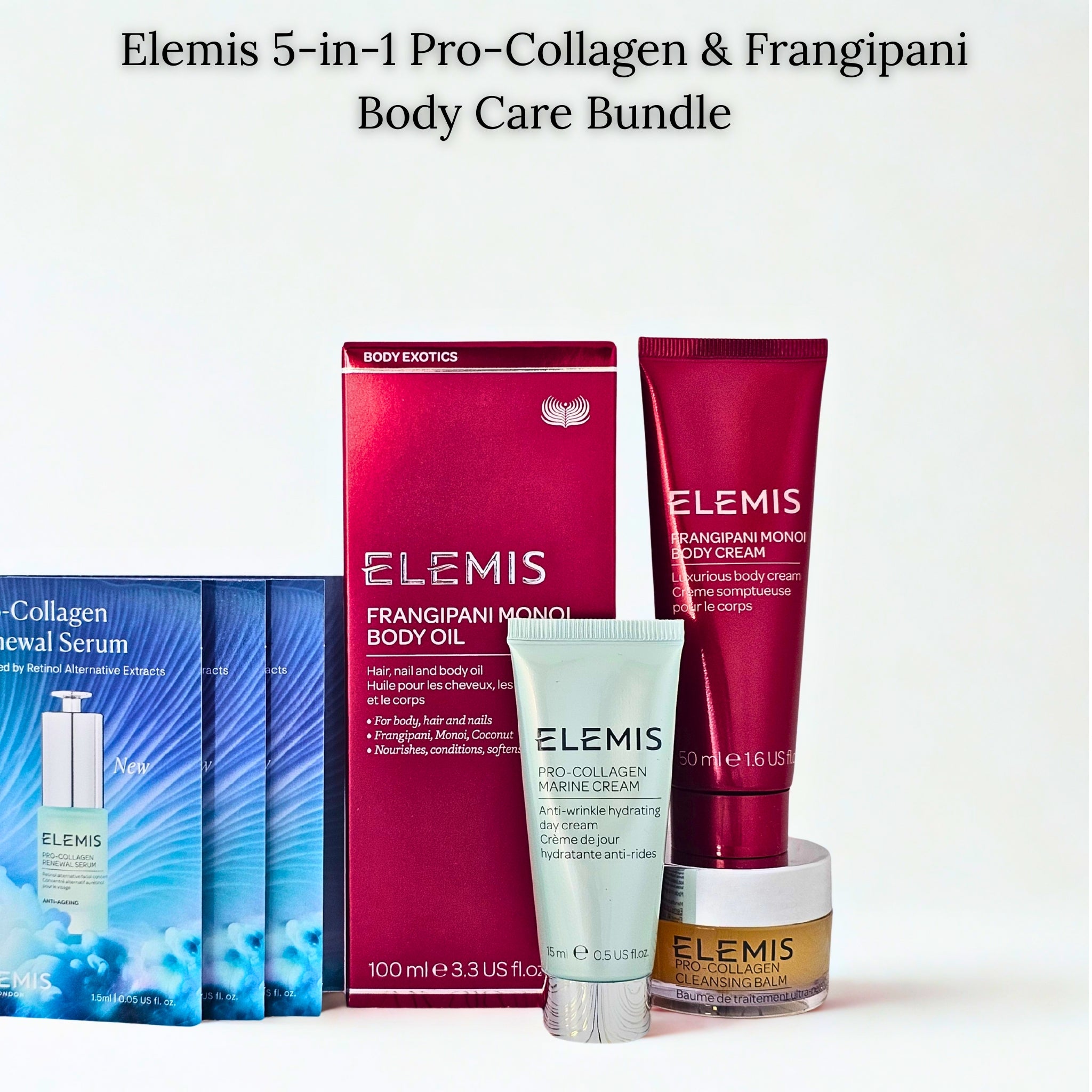 Elemis 5'i 1 Arada Pro-Collagen &amp; Frangipani Vücut Bakım Seti | Elegancia Kıbrıs