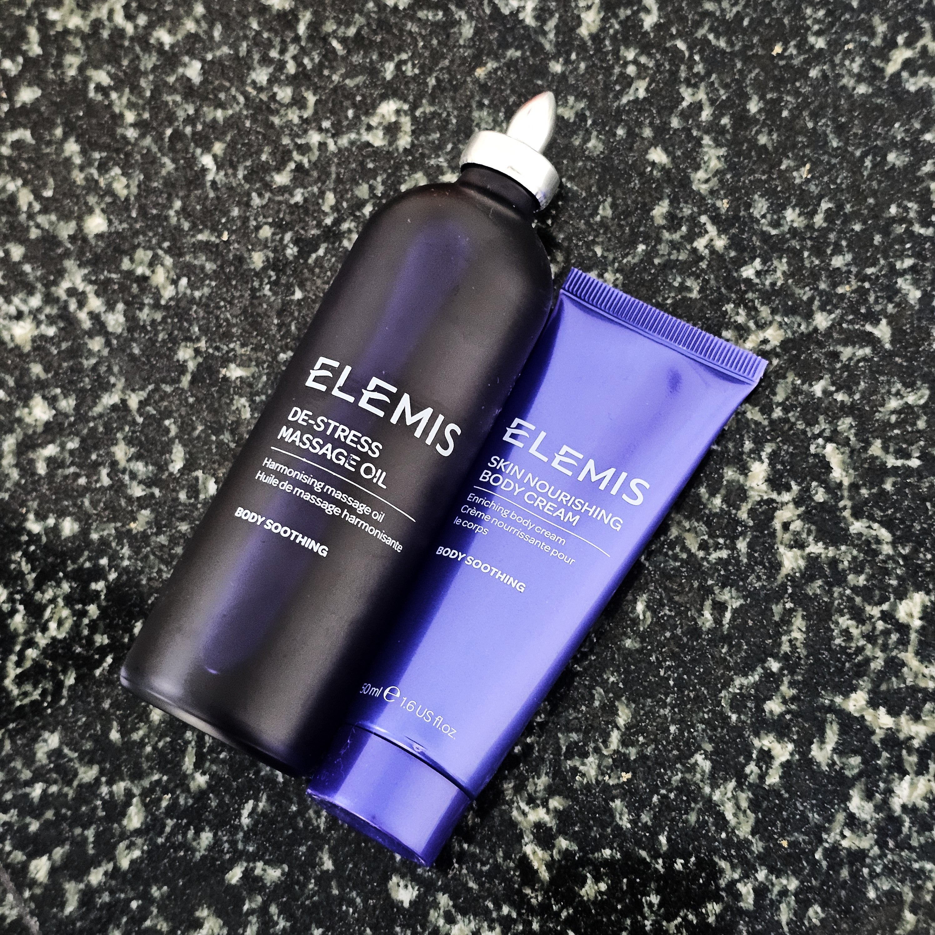 Elemis De-Stress Massage Oil 100ml – relaxing aromatic body oil & Skin Nourishing Body Cream