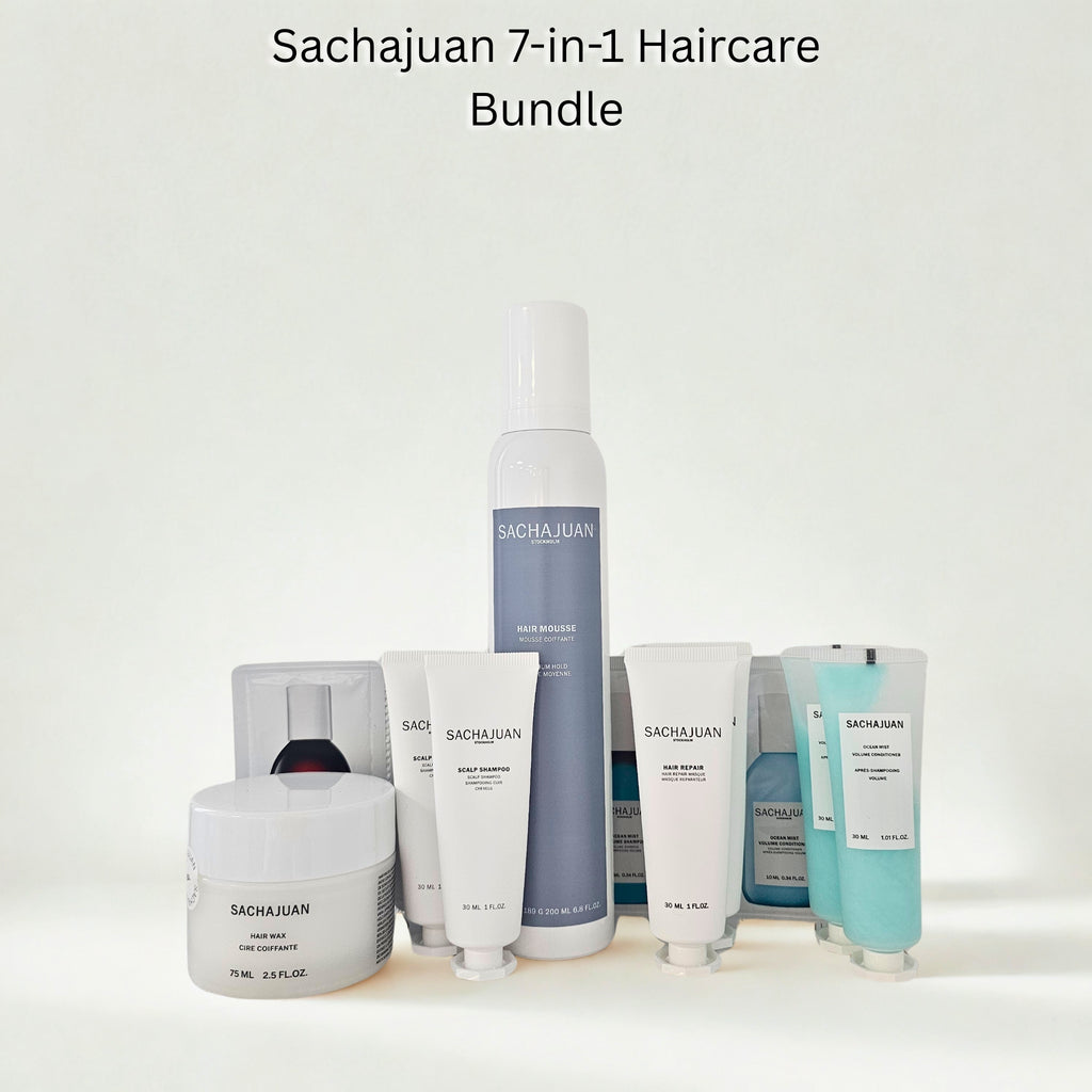 Sachajuan 7-in-1 Haircare Bundle with various hair care products on a white background trnc cyprus